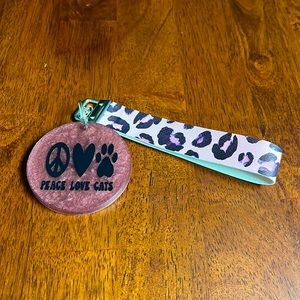 Peace Love Cats Keychain